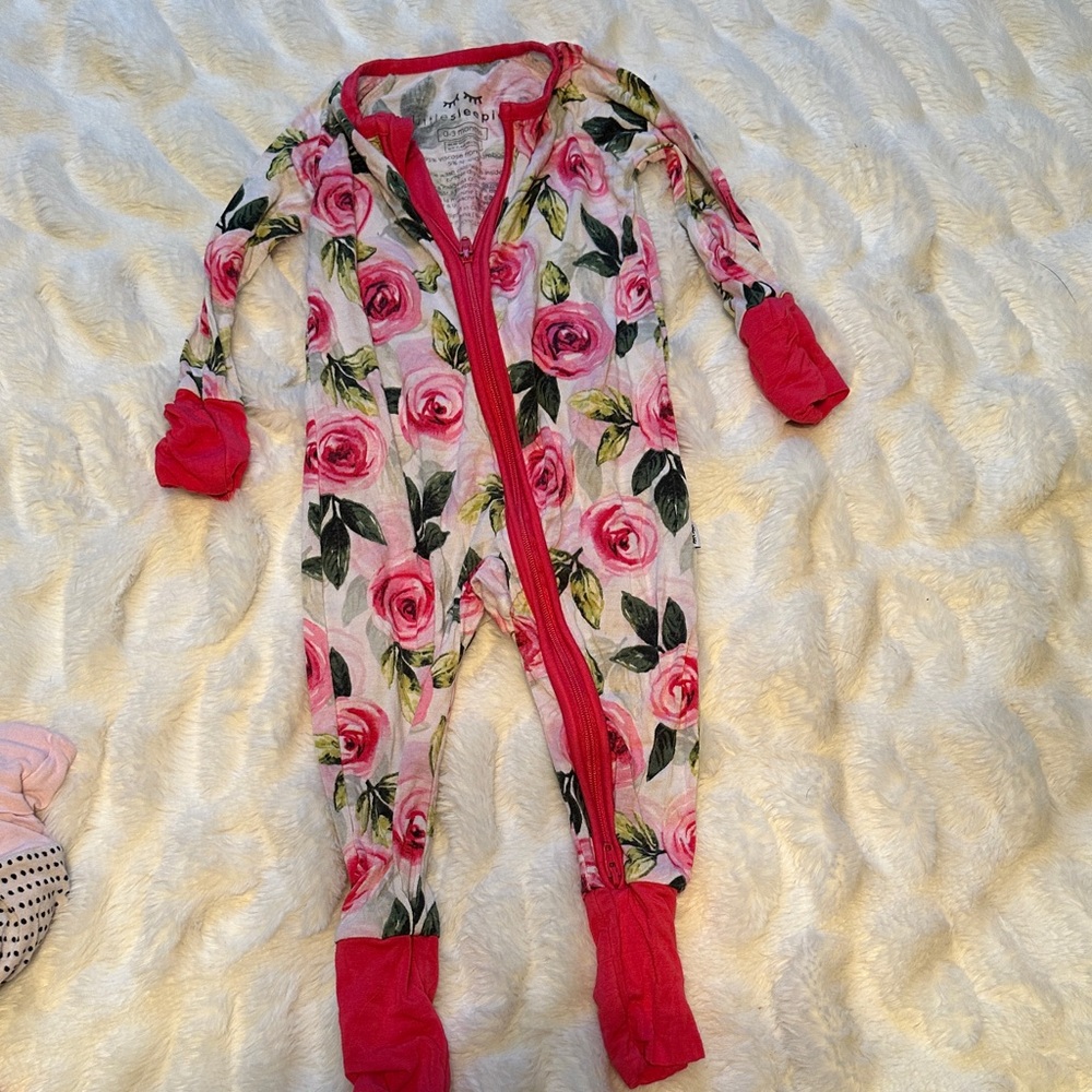 Little Sleepies Pink Rose Kids zippy